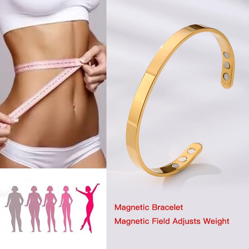 Cross border stainless steel magnet wide surface magnetic therapy open stop snoring double magnetic fat control jewelry bracelet