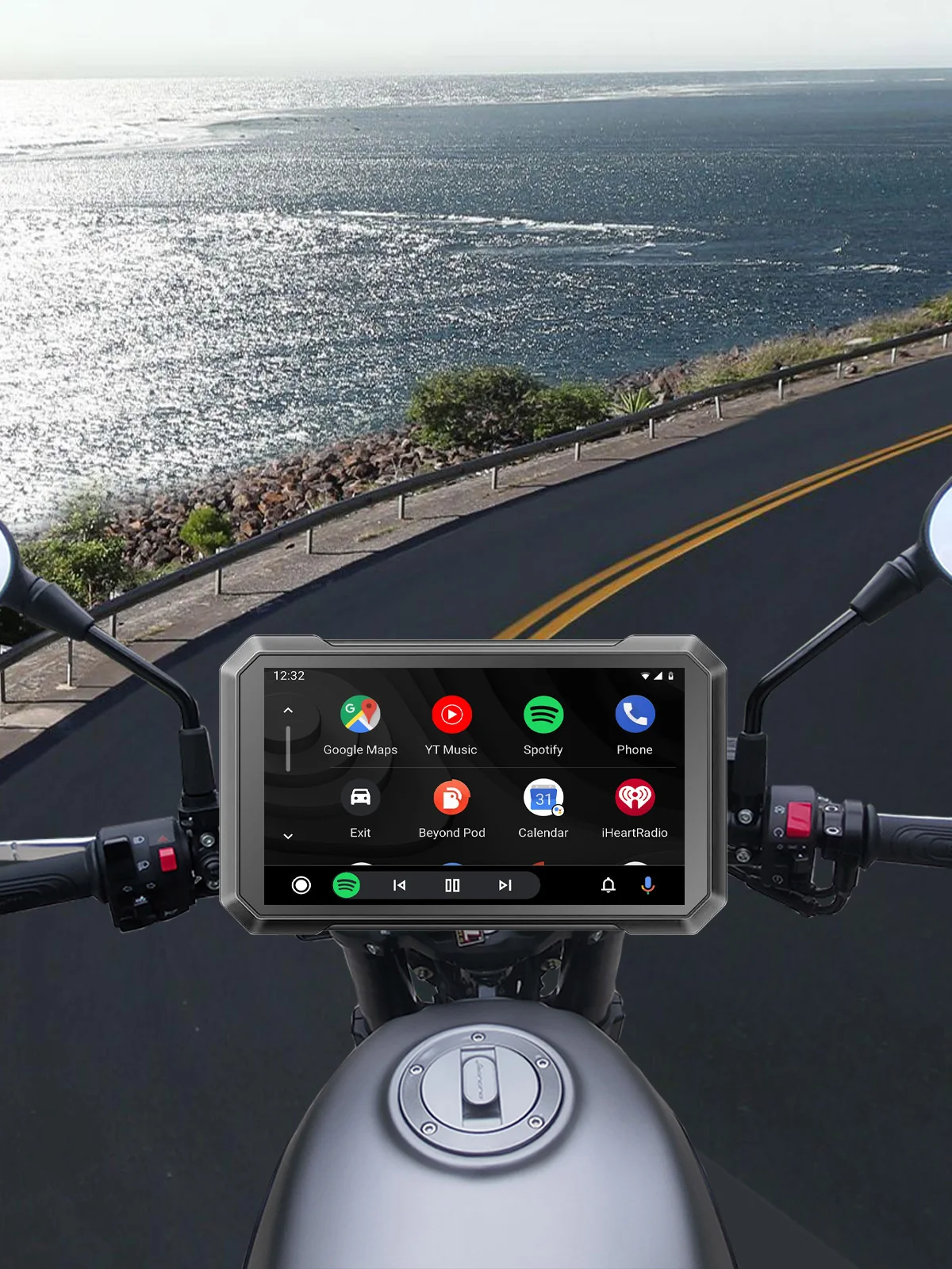 7 Inch Motorcycle GPS Moto Navigation Portable Motor Navigator GPS Navigation Motorcycle Carplay Android Auto Stereo Waterproof