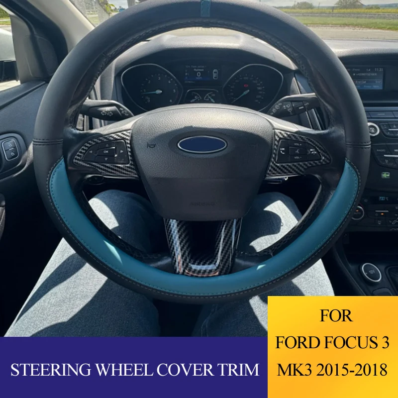 3pcs/set ABS Car Steering Wheel Sequins cover trim for Ford Focus 3 MK3 2015 - 2018 Car Stickers Accessories
