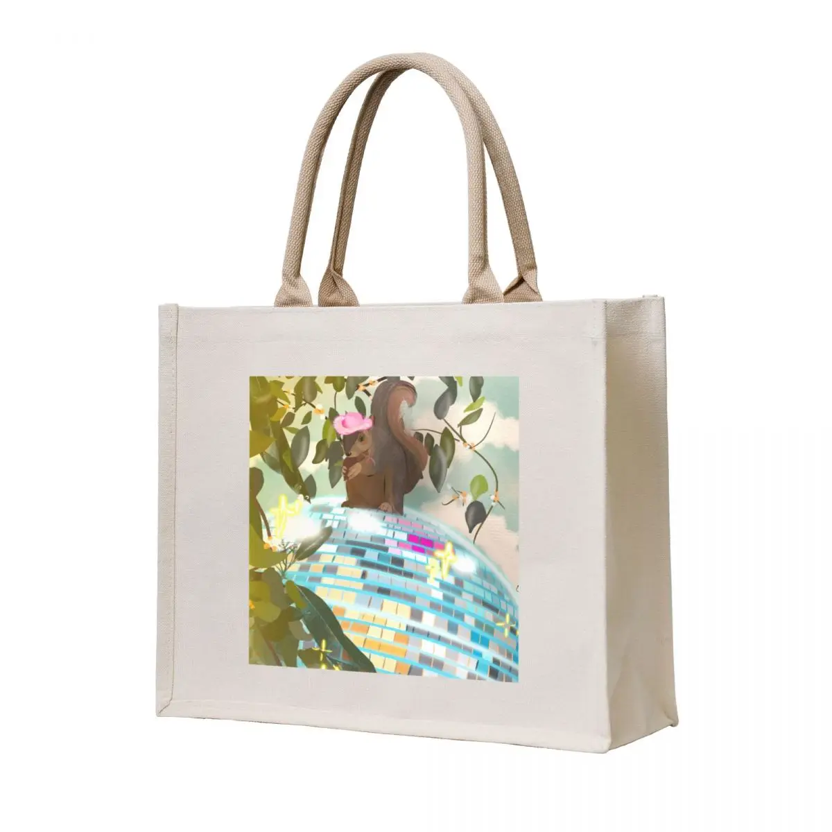 Squirrel Disco Tote Bag tote custom Cloth large