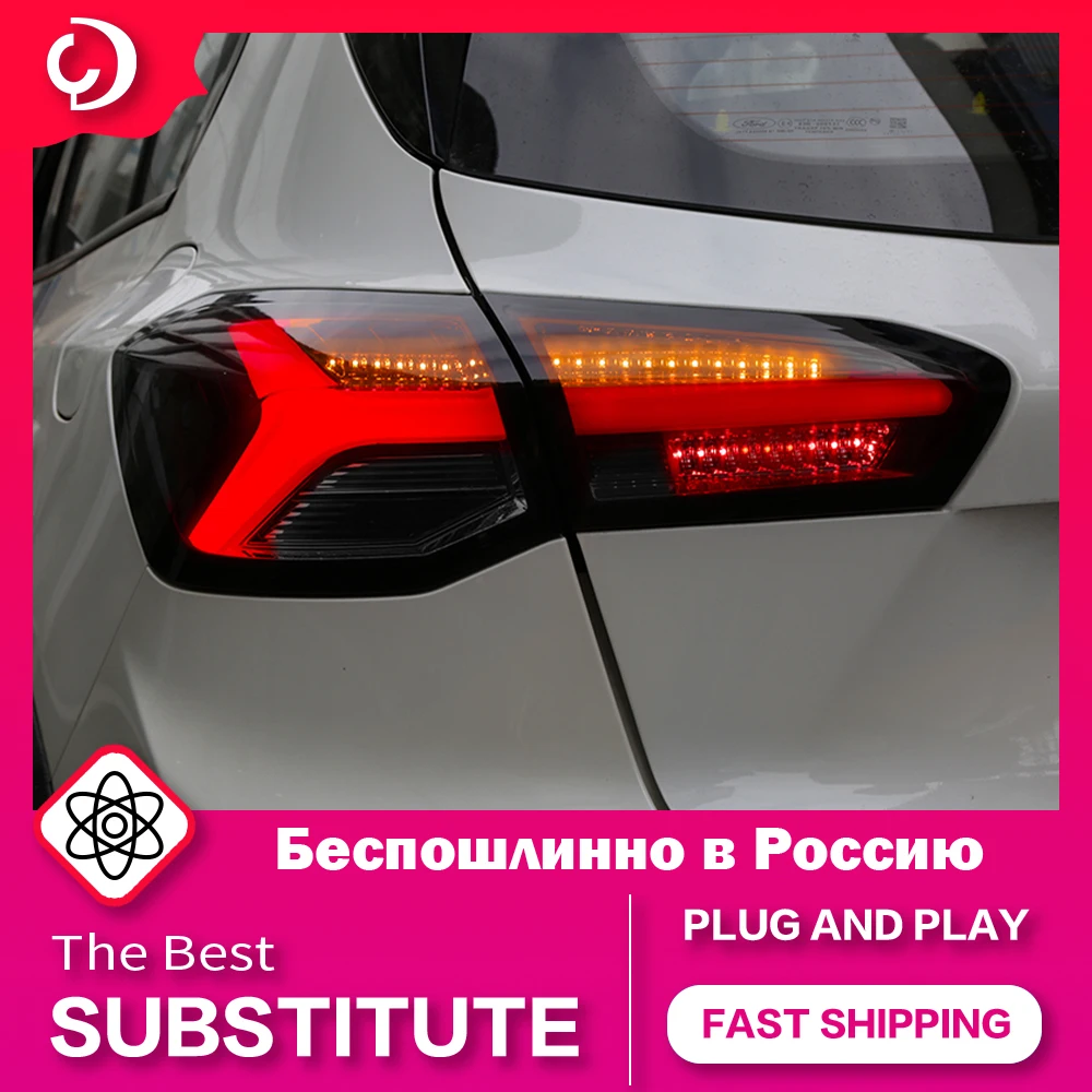 AKD Car Styling Taillights for Ford Focus 2019-2021 LED Taillights DRL Running Turn Signal Rear Reverse Brake Light Accessories