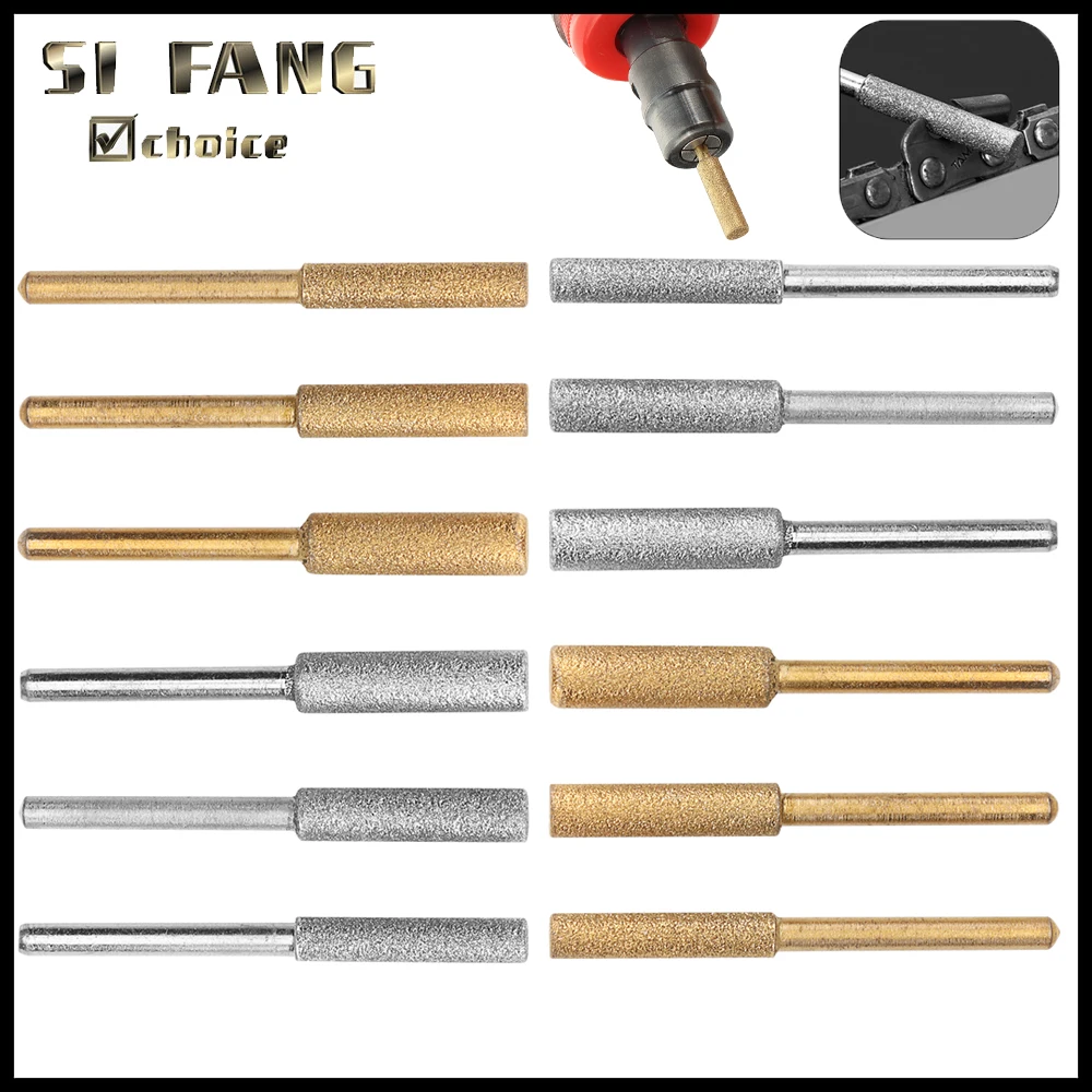 

18pcs Diamond Coated Cylindrical Burr 4/4.8/5.5mm Chainsaw Sharpener Stone File Chain Saw Sharpening Carving Grinding Tools