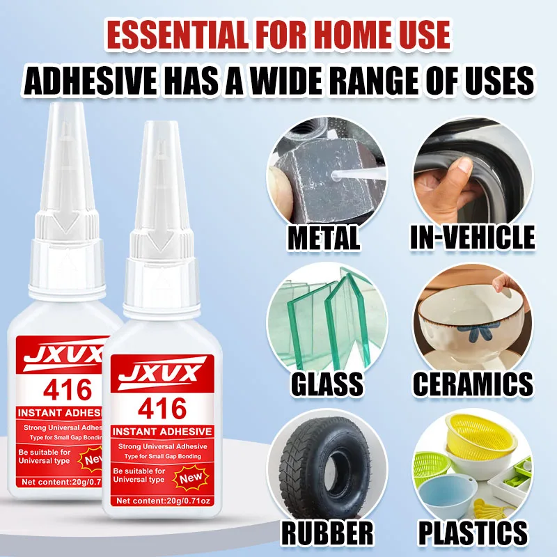 401 Суперклей Сверхпрочный Прозрачный Обувь Цианоакрилат Быстросохнущий Мгновенный клей Кожа Резина Дерево Металл Пластик Аксессуары 20 г Многофункциональный клей.