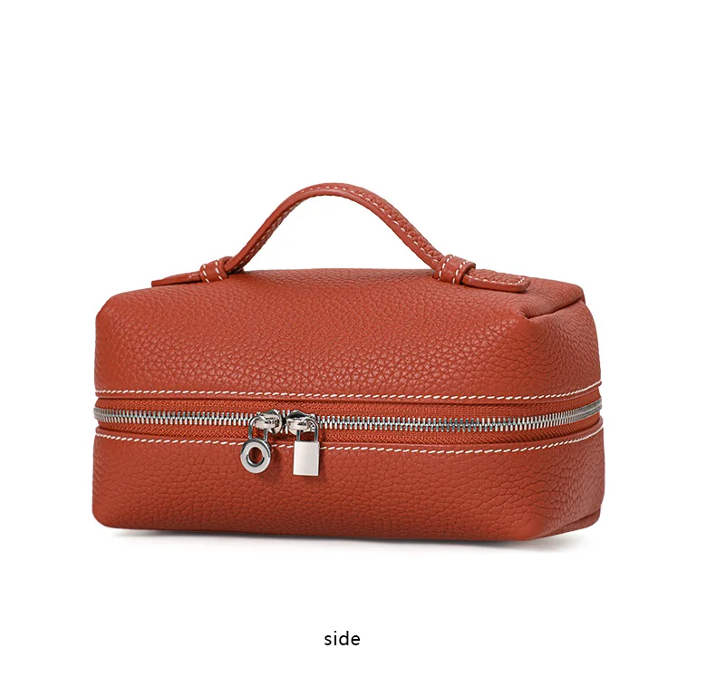 Aidanni Echtleder-Lunchbag für Damen, 2026 Neue Mini Tragbare Kosmetiktasche mit Reißverschluss, Aufbewahrungs- und Reise-Toilettentasche – Detail 12
