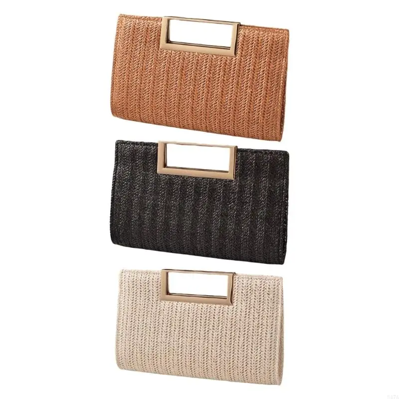 

Womens Chain Strap Crossbody Bag Elegant Evening Bag Handbag Simple Banquet Bag Straw Clutches Shoulder Bag for Party 547A