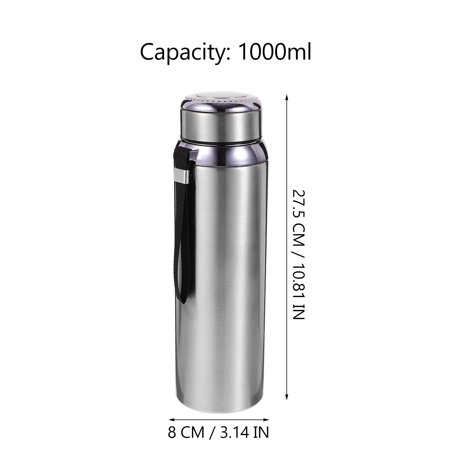 

Stainless Steel Cup 1000ml Large Capacity Vacuum Insulation Water Bottle Hanging Rope Men Women Students Outdoor Sports