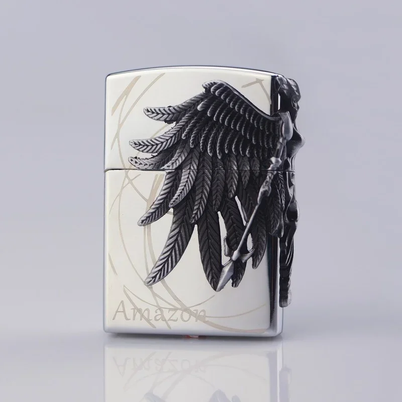 Femminile Warrior Angel Armor mola a fiamma aperta Cool Lighter Smoke Accessories Regalos Para Hombre Originales Gift for Men