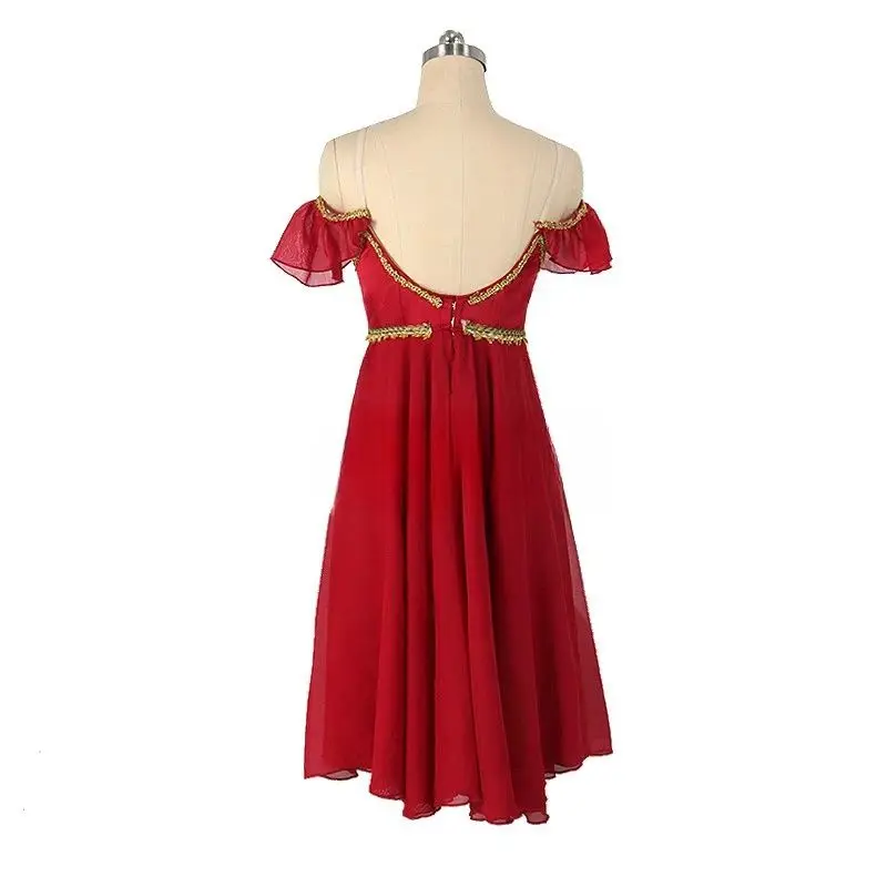 Abito da competizione di balletto Cupido rosso per bambini adulto personalizzato balletto professionale pompadour gonna femminile