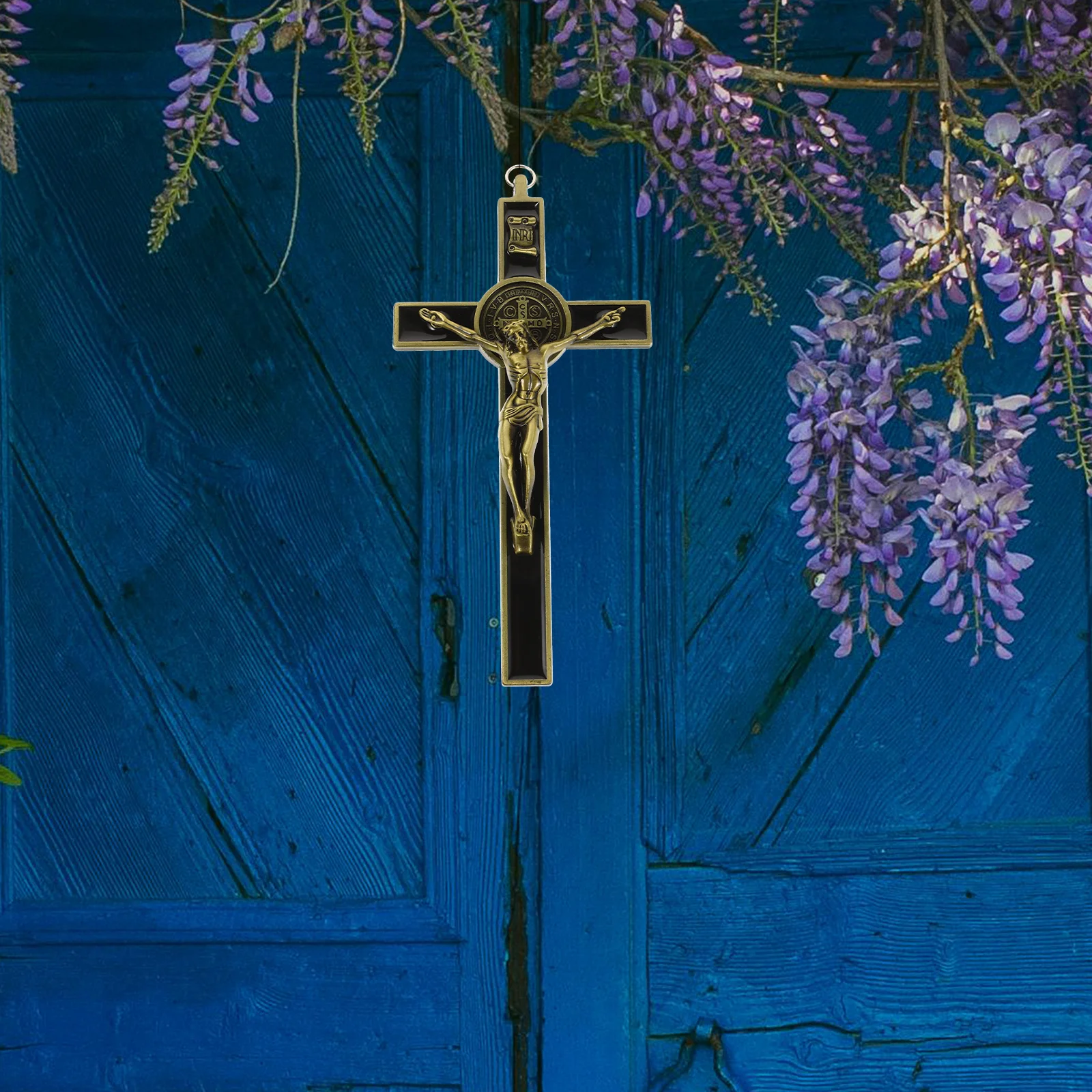 

1pcs Vintage Wall Cross Decor Rustic Zinc Alloy Jesus For Home Office Spiritual Wall Adornment Living Room Decor Aesthetic