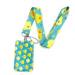 Yellow Chicken Duck Key lanyard Car KeyChain ID Card Pass Gym Mobile Phone Badge Kids Key Ring Holder Jewelry Decorations