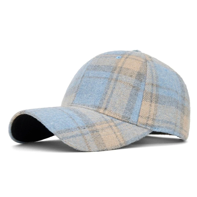 Hüte für Männer und Frauen, neue klassische karierte Baseballkappe für Herbst und Winter, hartkrempige, gesichtsschlankmachende Entenschnabelkappe, Sonnenhut – Detail 19