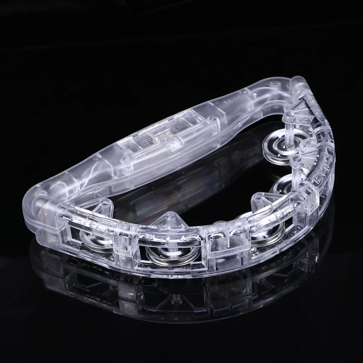 

Blinking Plastic Bell LED Handbell FLash Light Up Tambourine Neon for Cheering Party Dancing - Large Size (Random Color)