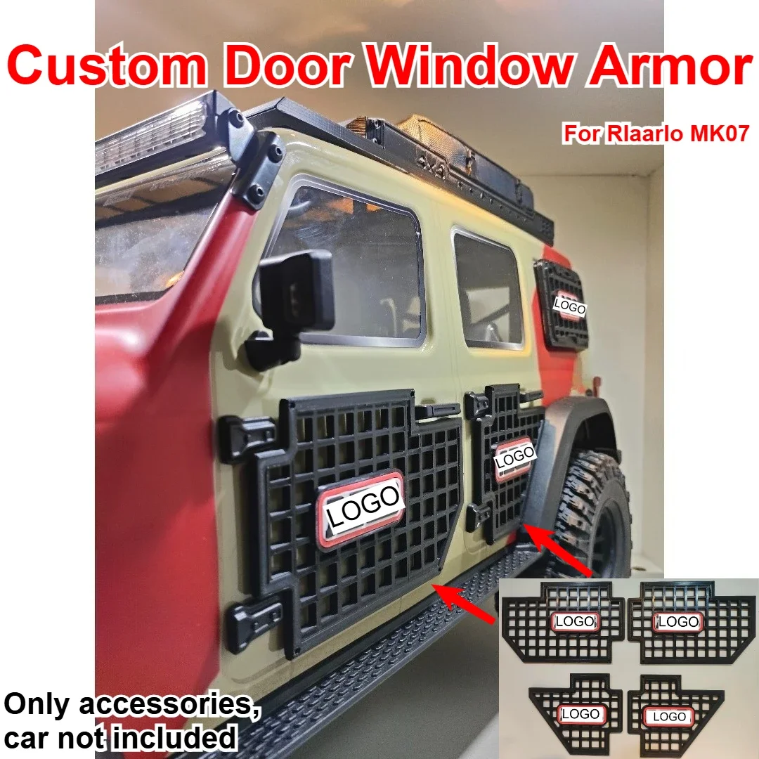 1/7 RC Off Road Car Vehicle Door Window Armor Custom Model Number For Rlaarlo MK07 Decorative Styling Decor Upgrade Accessories