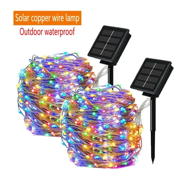 32m corda solar luzes de fadas luzes de natal ao ar livre à prova dwaterproof água guirlanda lâmpada de energia solar natal para decoração do jardim