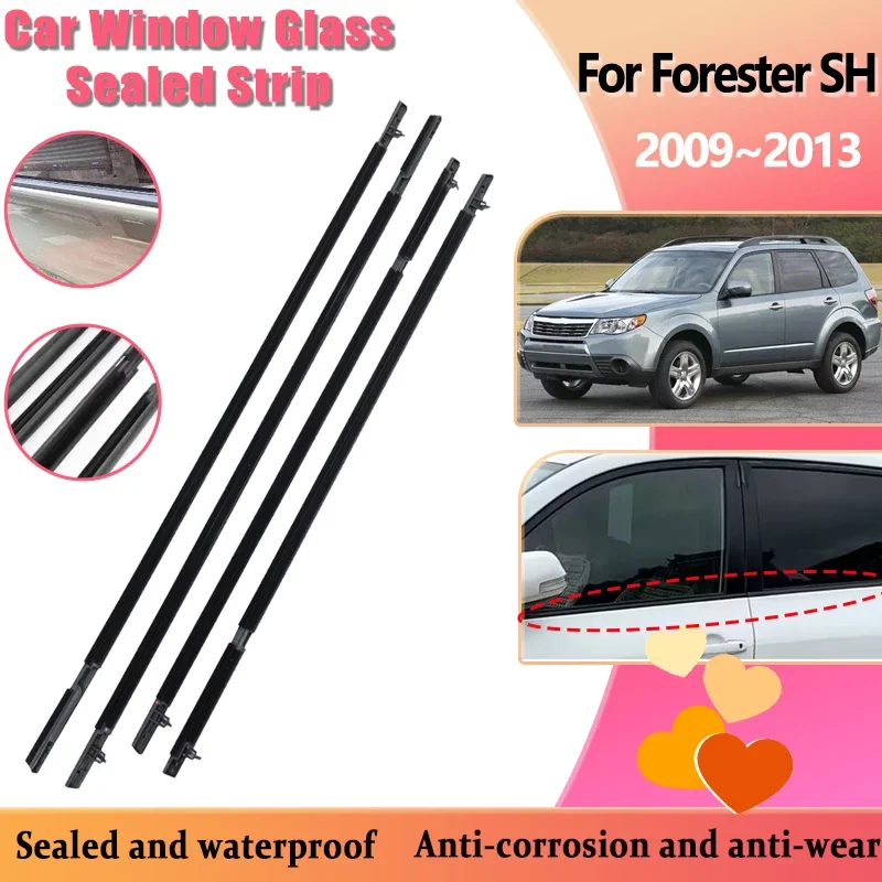 

Car Window Weatherstrip For Subaru Forester SH 2009 2010~2013 Door Glass Sealed Strip Black Waterproof Sealing Belt Accessories