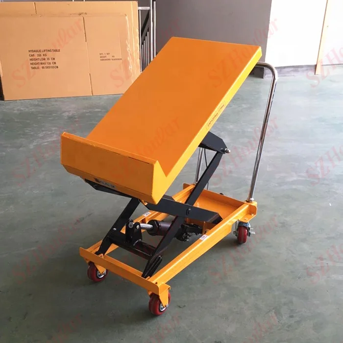 Table élévatrice de taille, plate-forme manuelle, élévatrice hydraulique manuelle à ciseaux avec Table inclinable