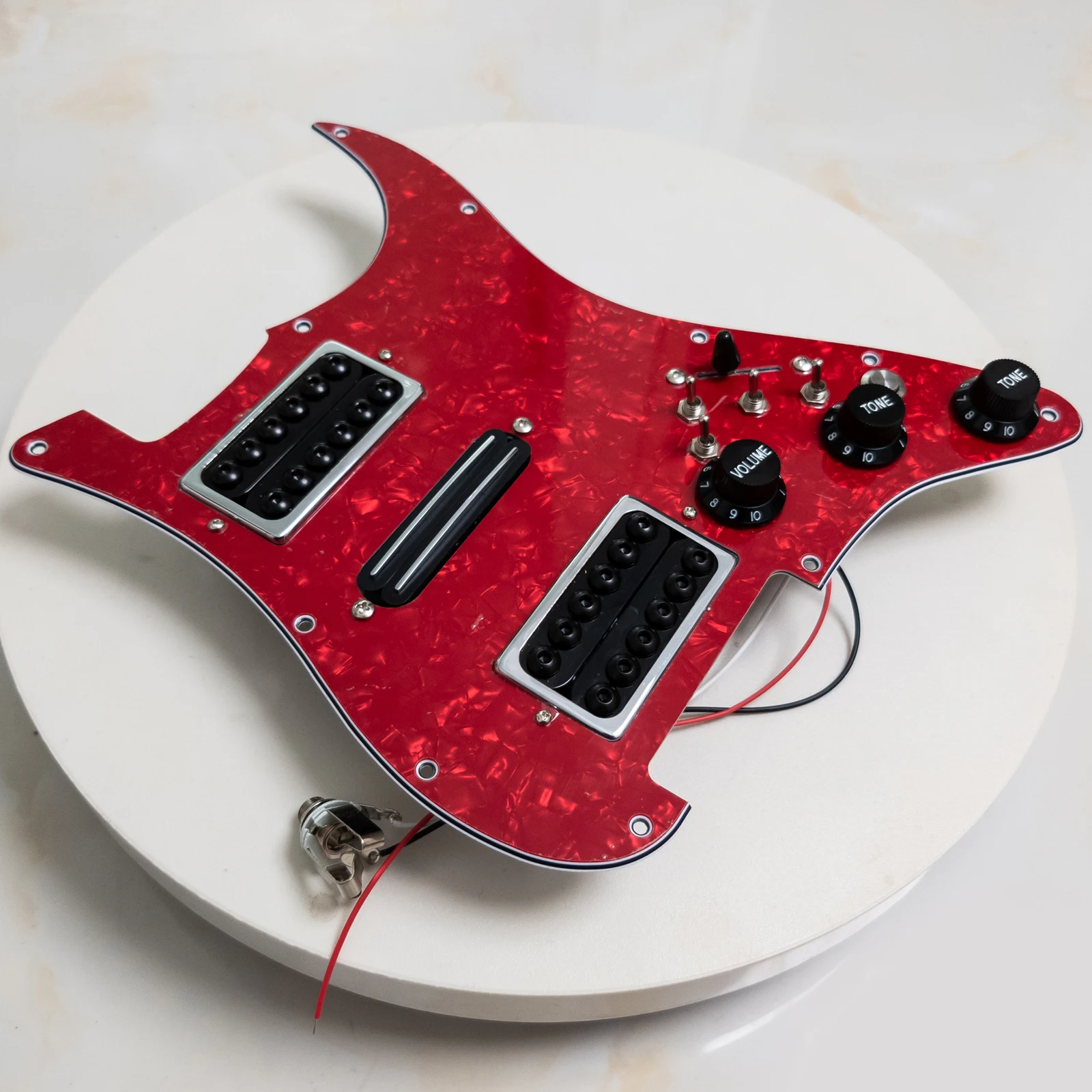 

Electric Guitar Prewired Pickguard Set with HH Humbucker Pickups, For ST Loaded Pickguard Assembly Upgrade Replacement Parts