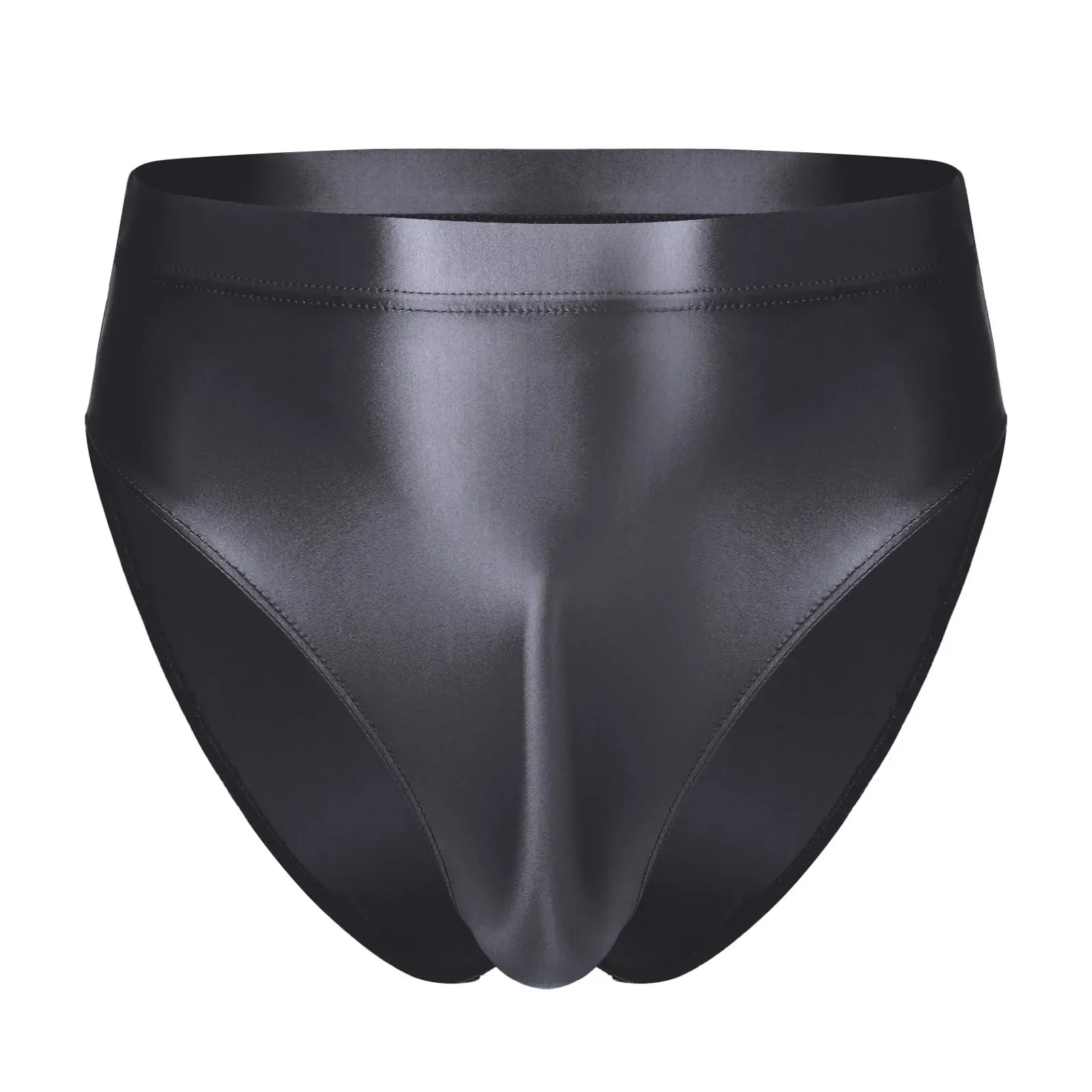 

Mens Smooth Glossy Panties Briefs Swimsuit Swimwear Sexy Oil Shiny High Waist Bulge Pouch Jockstrap Bikini Underpants Underwear
