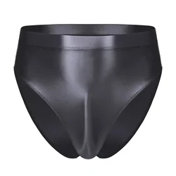 Mens Smooth Glossy Panties Briefs Swimsuit Swimwear Sexy Oil Shiny High Waist Bulge Pouch Jockstrap Bikini Underpants Underwear