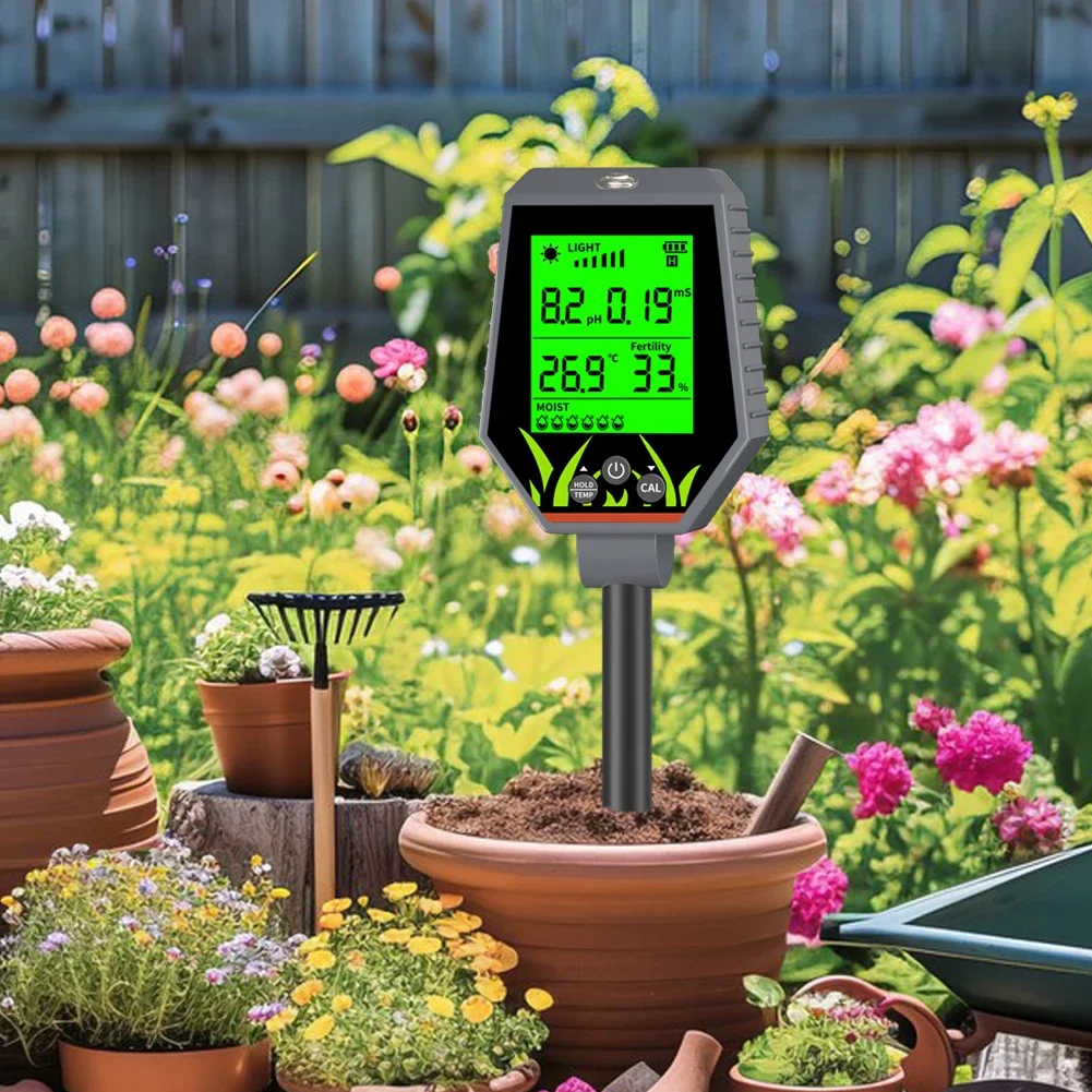 

New Arrival 6 in 1 soil tester soil PH/EC/humidity/Fertility/Light /temperature Soil Testing Tools