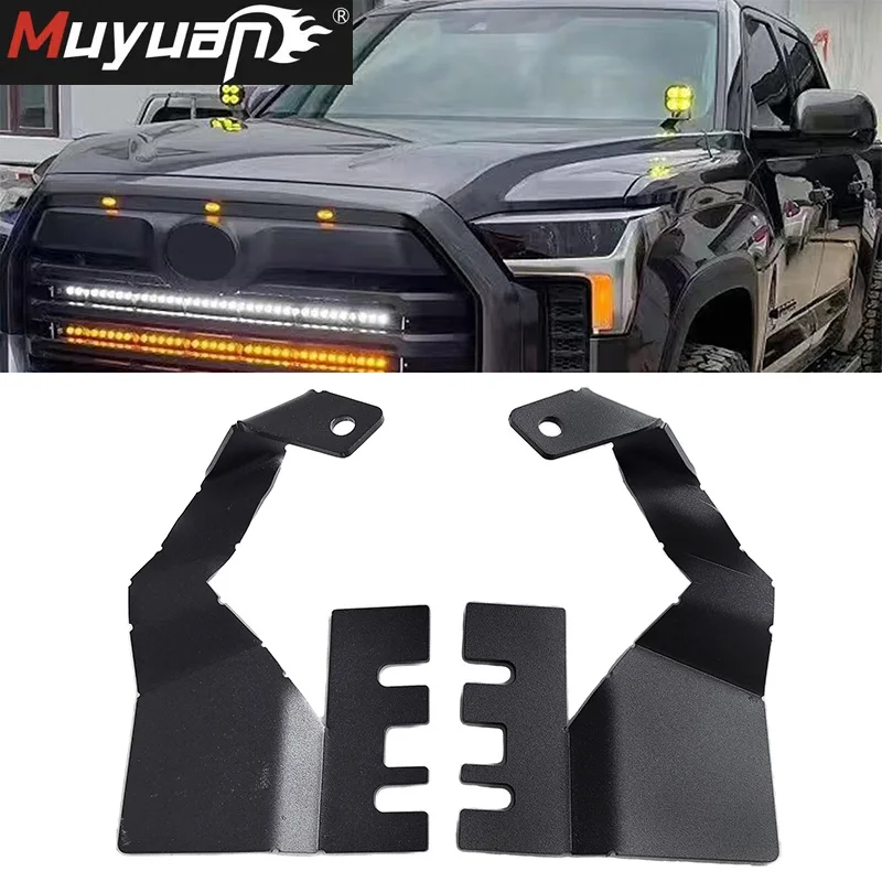 Pair A-Pillar Light Mounting Bracket Fit For Toyota Tundra 2022-2024 Hood Led Work Light  Mount Kit