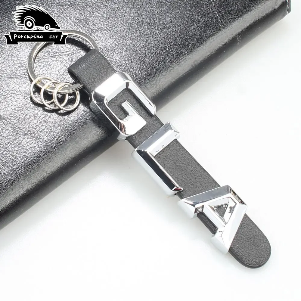 Zinc alloy leather Key Rings For Mercedes Benz GLA GLB GLC GLE GLK GLS 3D Car Keychain Metal Keyring Key Chain Rings Accessories