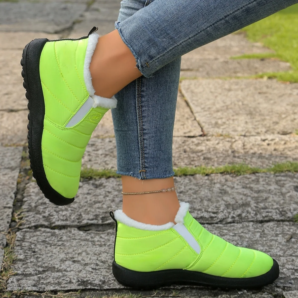 Men's Fur Lined Waterproof Snow Boots,Slip-On Non-slip Warm Ankle Booties,Comfortable Lightweight Outdoor Shoes, Drop Shipping - view 3