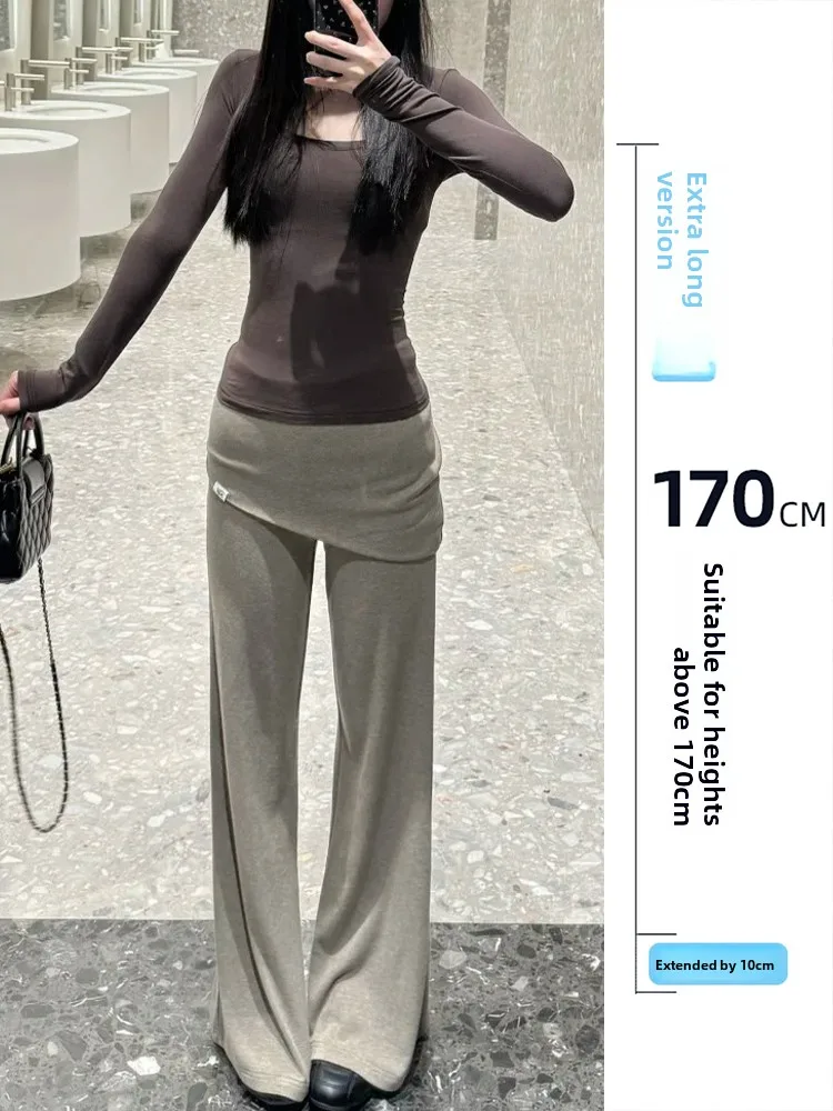 

Loose Fit Yoga Sports Micro Flared Pants for Women Spring 2026 High Waist Casual Trousers Asymmetrical Design Breathable