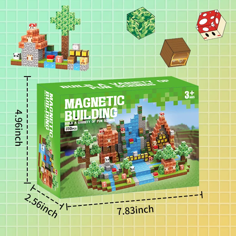150 ชิ้นสร้างแม่เหล็ก Windmill Falls บ้าน - ของเล่นแม่เหล็กสําหรับ Montessori เด็กวัยหัดเดินของขวัญวันเกิดคริสต์มาส - ของเล่นประสาทสัมผัส STEM