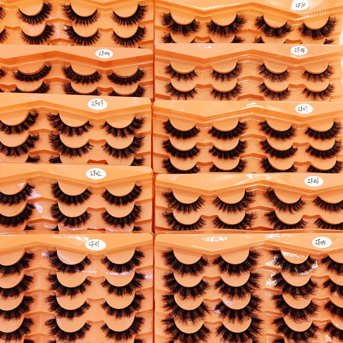 Neue 14 Paar Katzenaugen-Wimpern, lange Wimpern, Katzenaugen-förmige dünne Wimpern mit langen und dicken falschen Wimpern am Ende