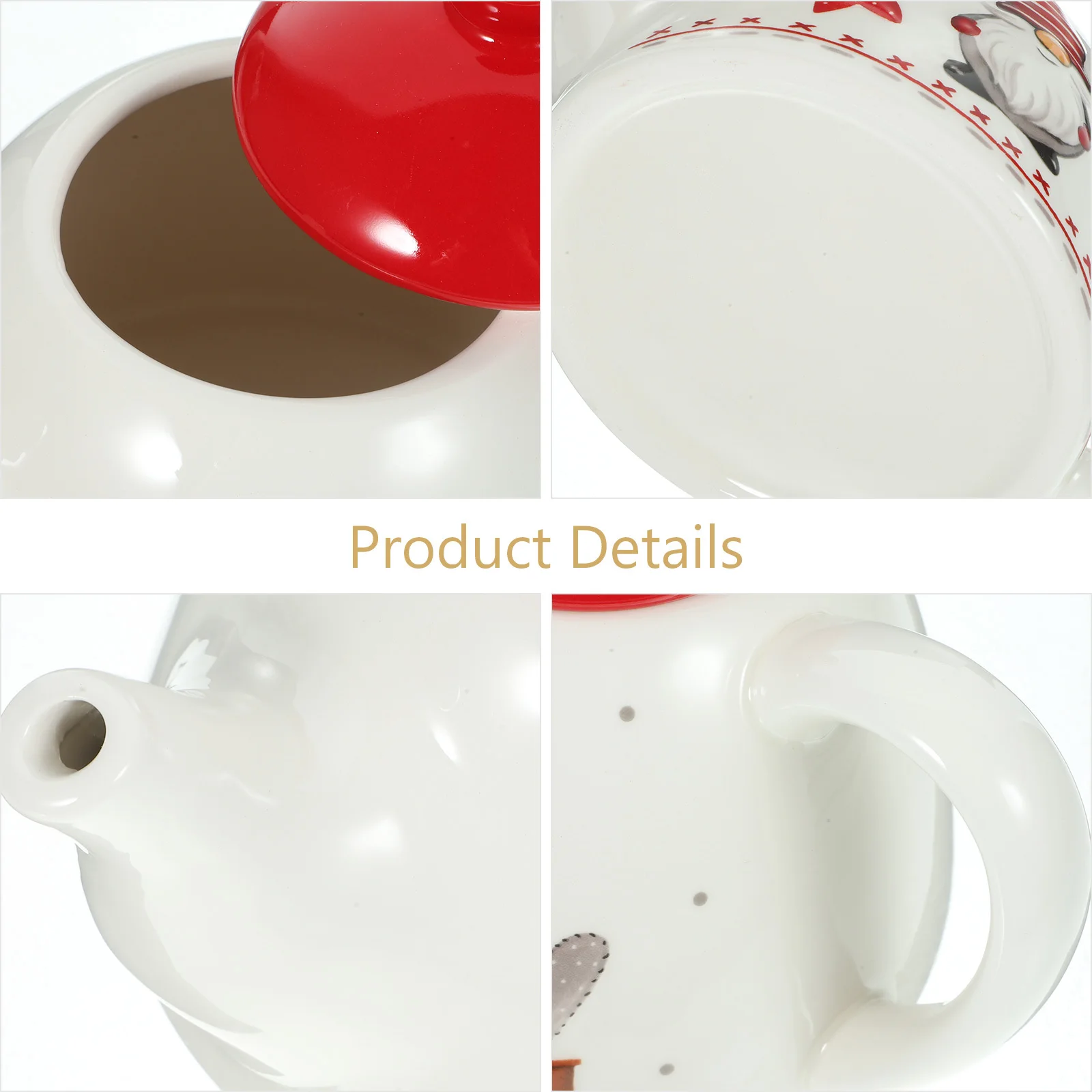 

Ceramic Teaware Set Christmas Themed Tea Kettle Retro Style Portable Tea Pot for Home Travel Outdoor Use Ceramic Teapot