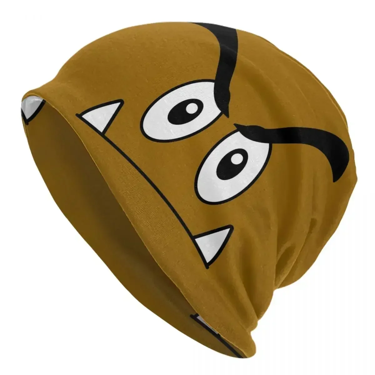 Cartoon Game Brown Goomba Face Skullies Beanies Hats Warm Autumn Winter Outdoor Cap Knitted Bonnet Caps for Unisex Adult