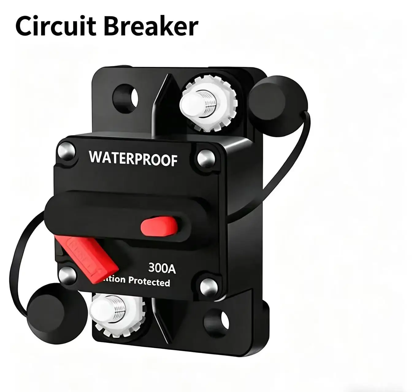 

30A to 300A Adjustable Waterproof Circuit Breaker 12V Manual Reset for Boat Trolling Motor Audio Fuse Car Power Protect 48VDC