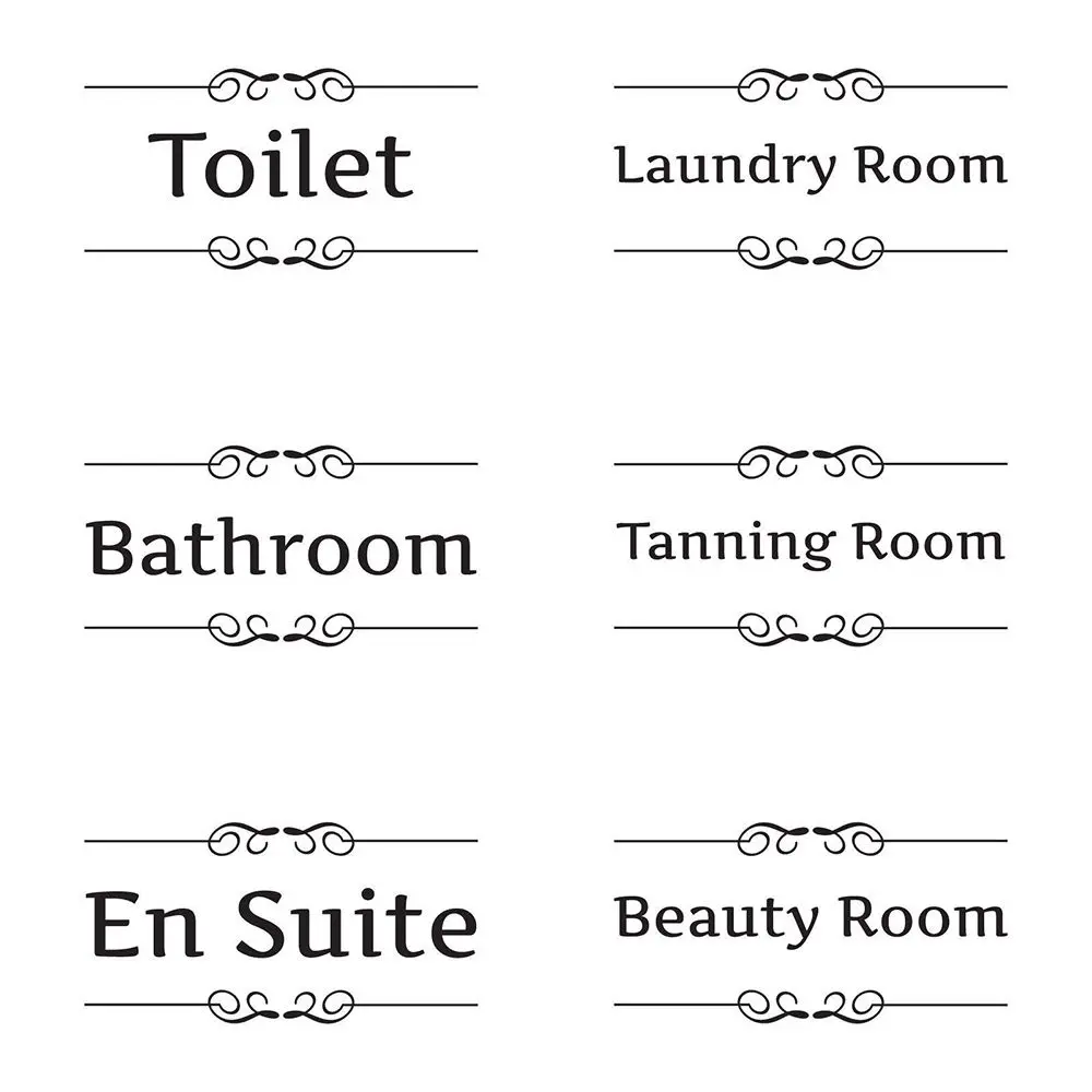 Bedroom Playroom Vinyl Office Wall Art Entrance Sign Toilet Decals Door Stickers