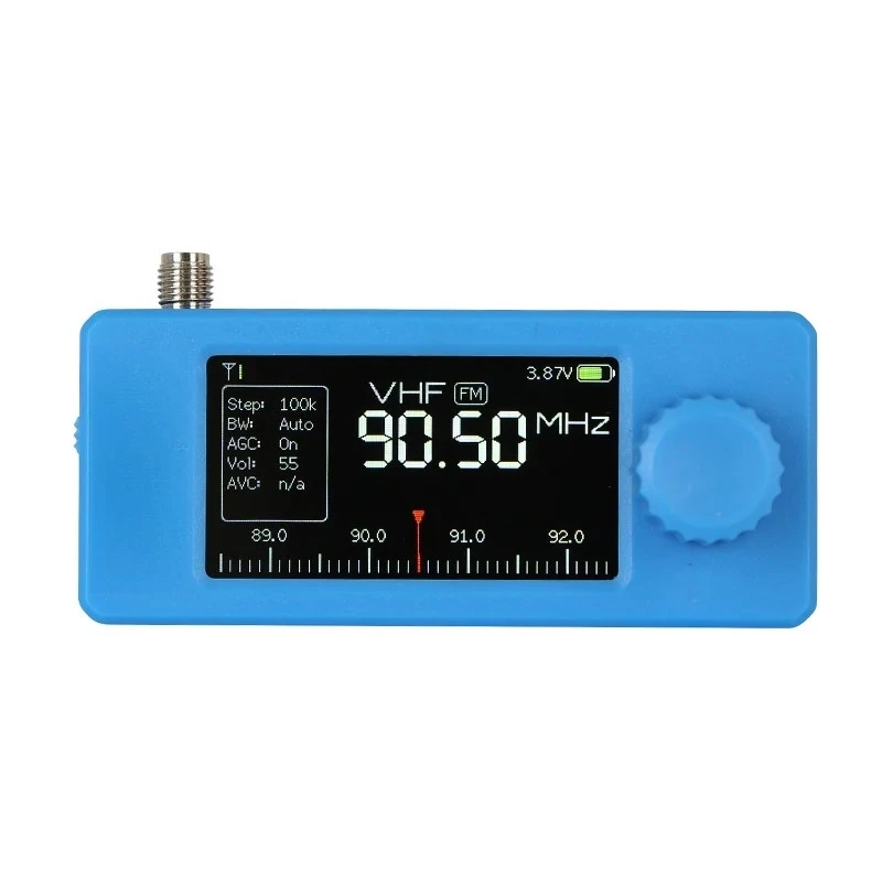 Blue ABS Case ATS Mini V3 SI4732 Mini Radio Pocket Radio LSB USB AM FM ESP32 All Band Radio Receiver Hi-Z Headphone Amplifier