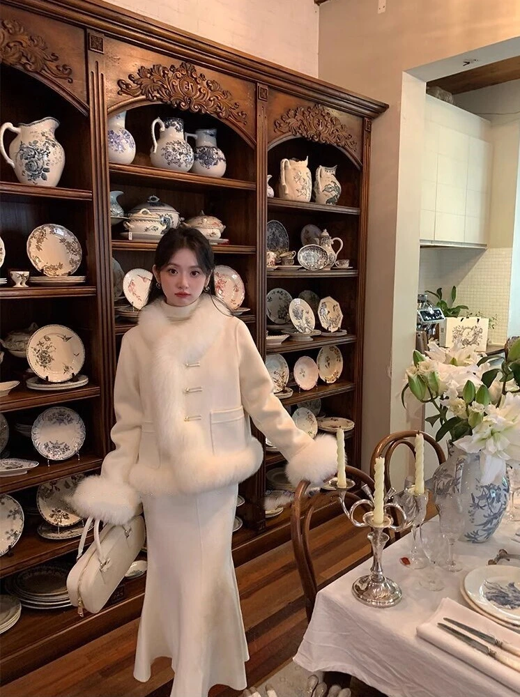 친환경 화이트 다운 재킷 2025년 겨울 신상 슬림핏 직선형 롱 코트