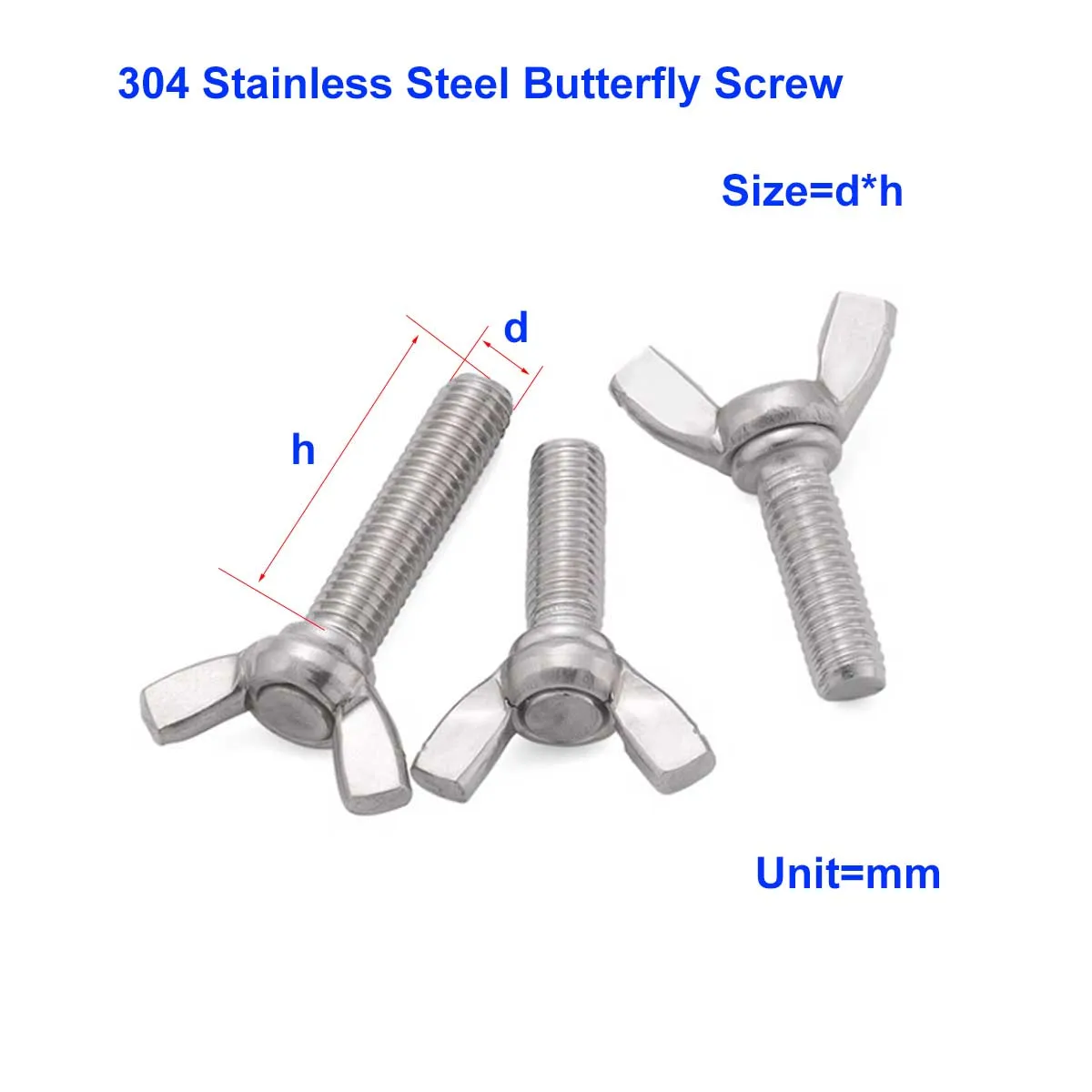 304 Stainless Steel Butterfly Screw/Yuan Bao Sheep Horn Hand Twisted Bolt M3M4M5M6M8