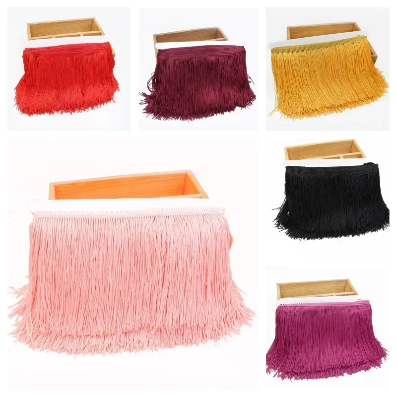 10Yard 15cm Wide Lace Trim Tassel Fringe DIY Latin Dress Stage Clothes Accessories Decorative Tassels for Curtains Lace