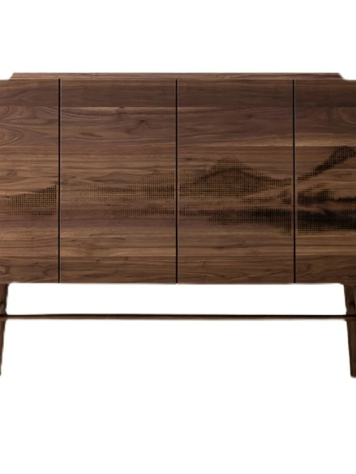 

Italian side storage cabinet North American black walnut solid wood wabi-sabi wind side cabinet New Chinese style