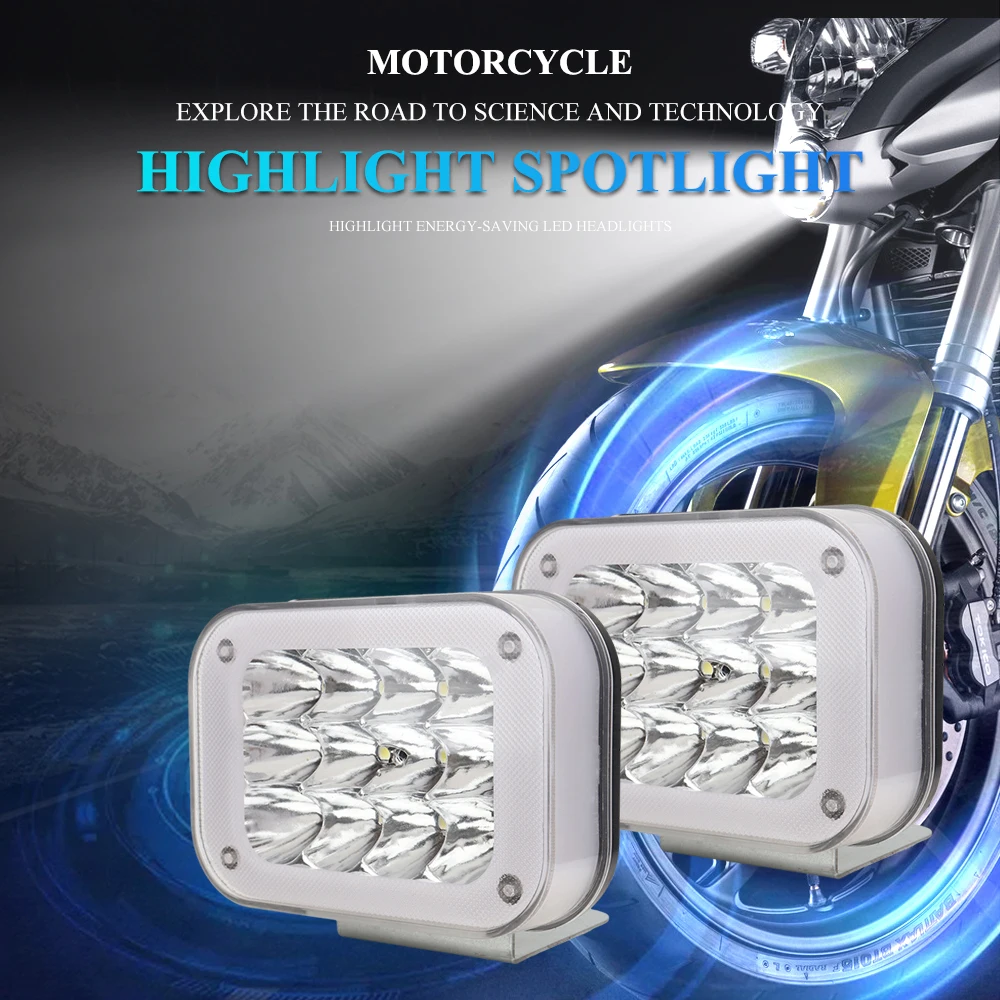 Motorcycle LED spotlight Headlights moto Flashing signal light Car additional headlight Work lights Strobe Spotlight waterproof
