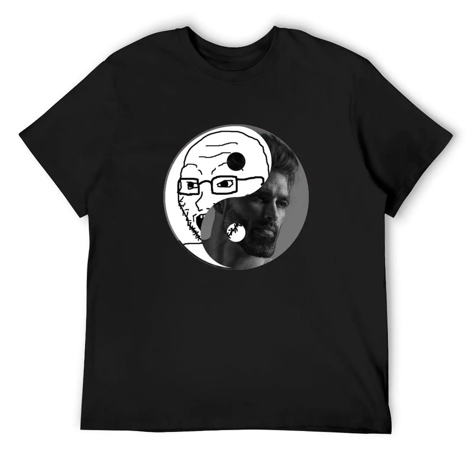 CHAD YIN YANG WOJAK SOY BOY CRINGE DOOMER ZOOMER T-Shirt customizeds Short sleeve tee mens plain t shirts