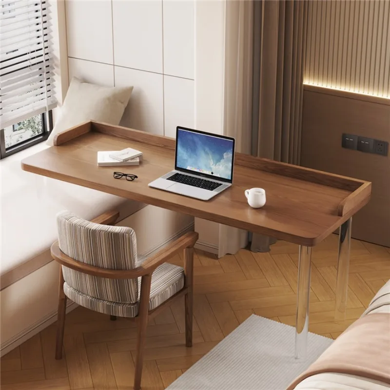 Solid wood suspended bay window desk custom acrylic high and low foot learning table length and short legs household computer