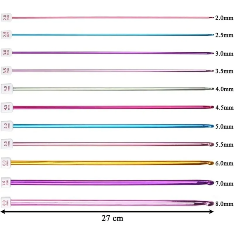Hot Sale Tunisian Afghan Aluminum Knitting Needles and Include Plastic Cable Afghan Crochet Hook，Tunisian Crochet Hook Set 23Pcs
