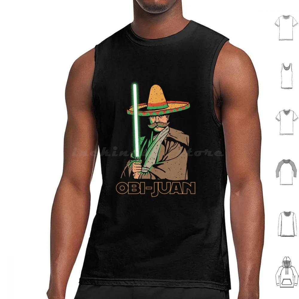 Obi Juan Funny Mexican Sombrero Cinco De Mayo Tank Tops Vest Sleeveless Obi Juan Obi Wan Jedi Lightsaber Star Galaxy Space