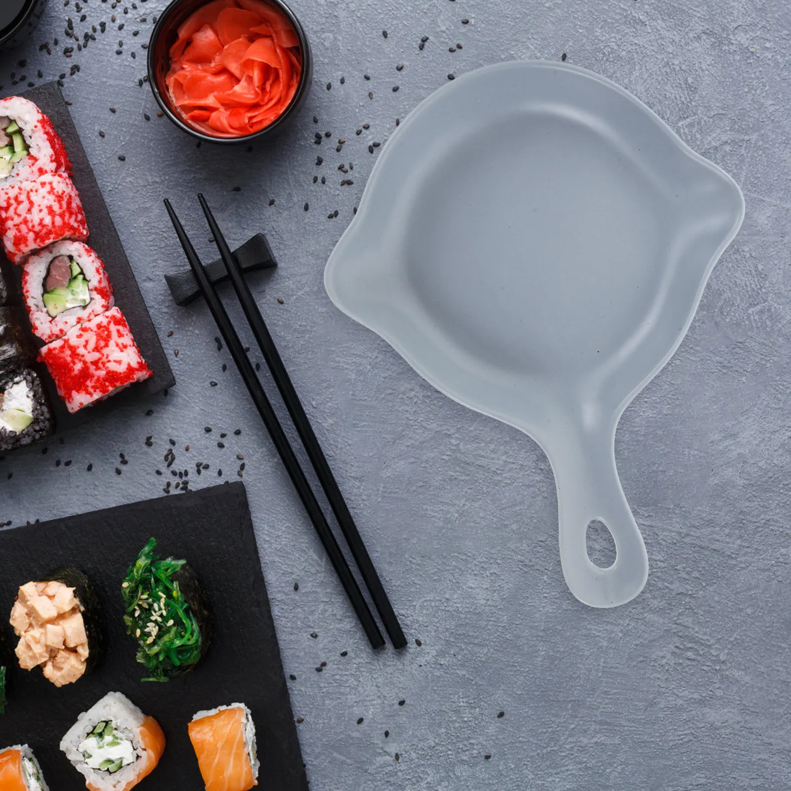 

1 шт. Керамическая тарелка для запеченного риса с ручкой, круглая, серая, большая, для дома, ресторана, отеля, для подачи еды