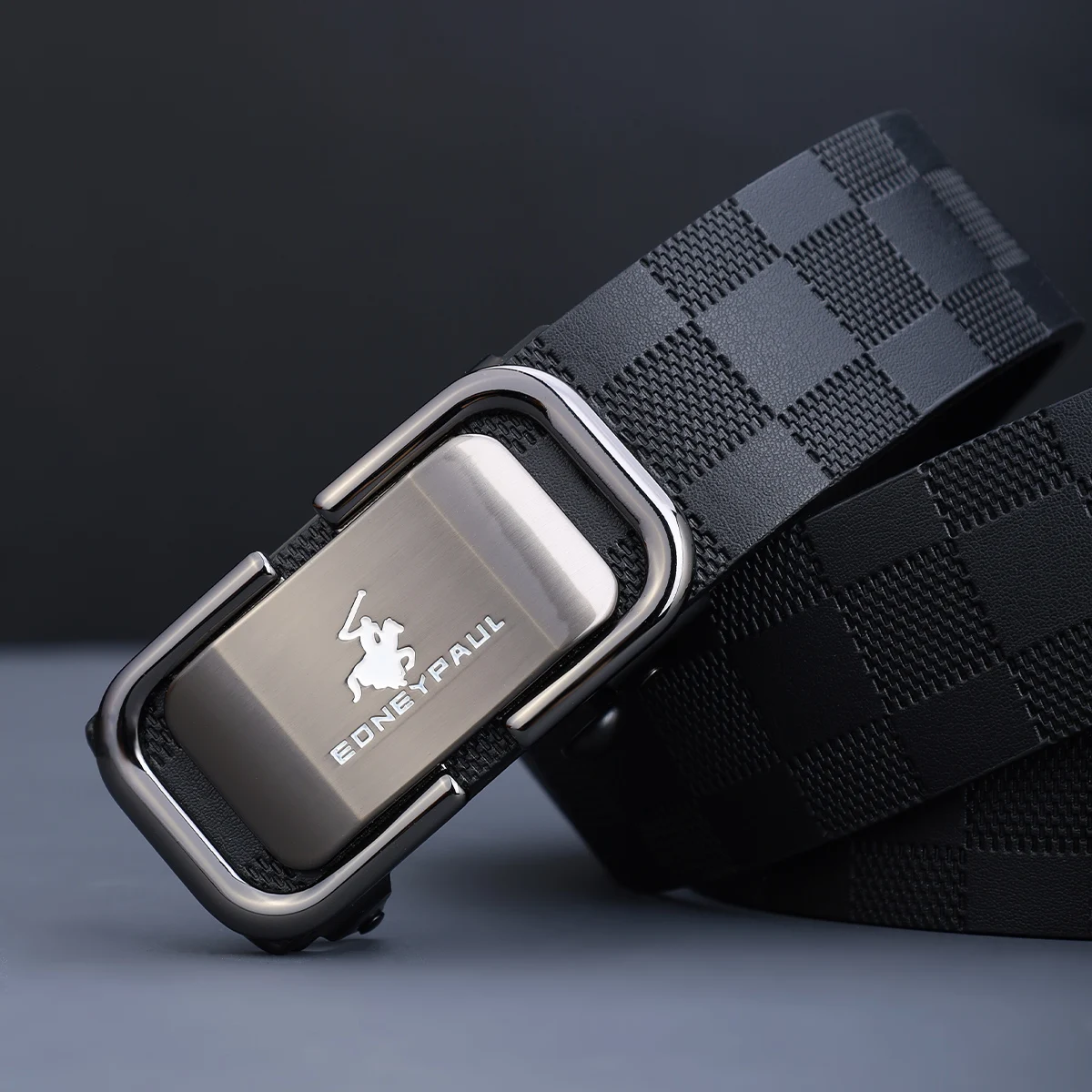 Men's Belt with Alloy Automatic Buckle for Jeans Business Pants Accessory Perfect Gift for Husband Father