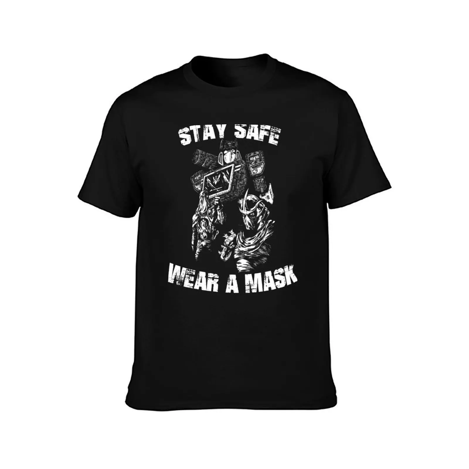 Stay Safe! Wear a mask! T-Shirt, Summer Casual Cotton Tee, Oversized Streetwear Tops, Vintage Graphic Print, Unisex Men Women