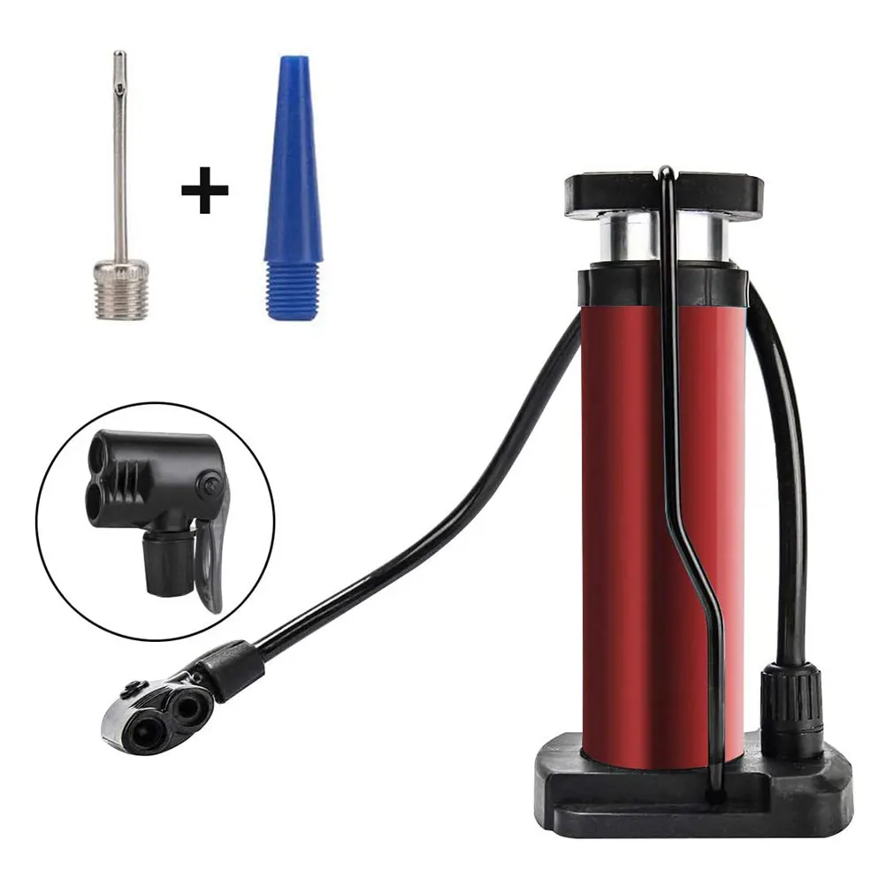 

Portable Air Pump For Bike Tire Metal Foot Inflator With Ball Needle Compact Anti-Slip Design For Motorcycle Bicycle Inflation
