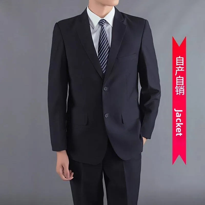 

Youth Slim Fit Two-Piece Suit Men's Casual Busin Profional Dring Set for Office Work Two Buttons Small Suit