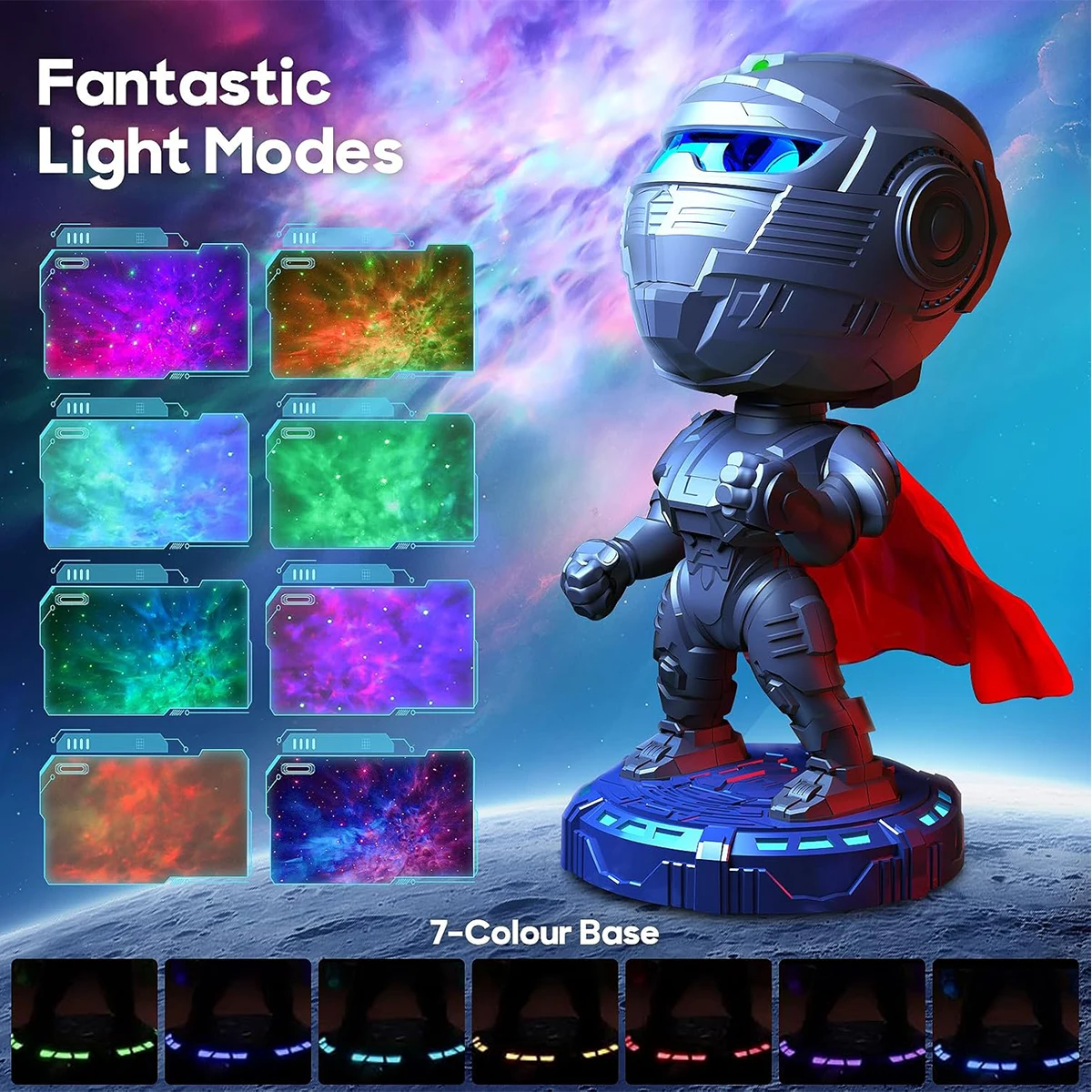 Mech Warrior Galaxy Proiettore Proiettore stellare Luce notturna con nebulosa con timer Camera da letto e proiettore di luce galassia da soffitto